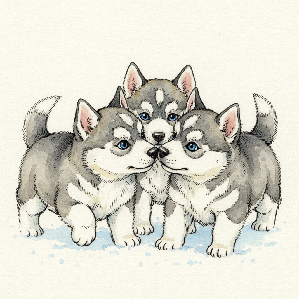 Ritratto di Husky lupini